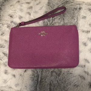 Authentic Coach Crossgrain Leather Large Wristlet